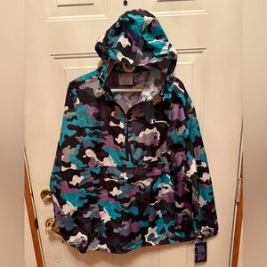 NWT Champion Abstract Camo Pullover Windbreaker Men XL